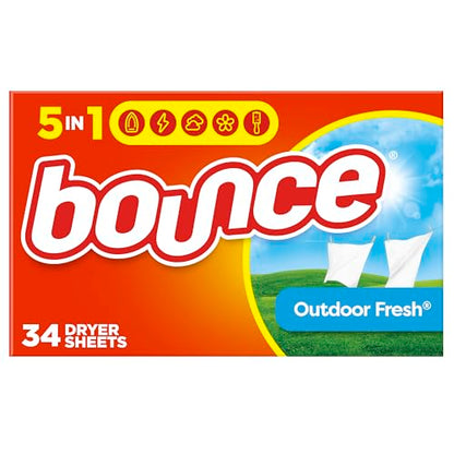 Bounce Fabric Softener Dryer Sheets, Outdoor Fresh Scent, 34 Count