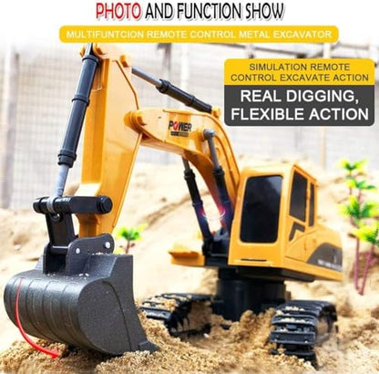 Remote Control Digger,Toy Digger Remote Control Digger Excavator Toys,Engineering Sand Digger Construction Vehicle Toy RC Excavator Toy Cars for Kids