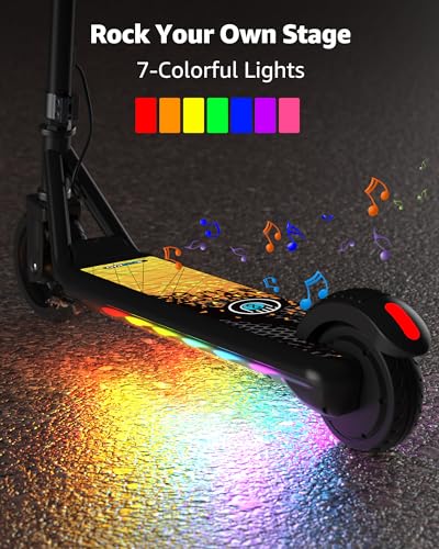 Gyroor H30 Max Electric Scooter for Kids Ages 8-12, 150W Powerful Motor, Bluetooth Music, Dual Brake System, Adjustable Height and Speed, Best Gifts for Kids