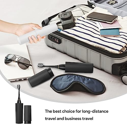 MOROLURU Electric Toothbrush Dual Handle 5 Modes with Smart Timer and 16 Brush Heads & 2 Travel Cases Including IPX7 Waterproof ，Black&White