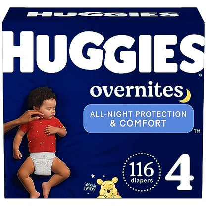 DEAD Huggies Overnites Size 4 Overnight Diapers (22-37 lbs), 116 Ct
