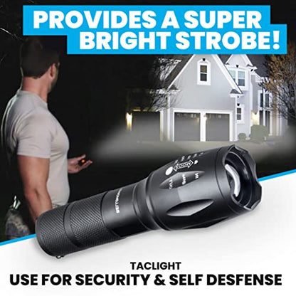 Bell+Howell Taclight Tactical Flashlights High Lumens, 3 Pack Zoomable Waterproof Flashlight, LED Flashlight, Small Heavy Duty Flashlight for Emergencies Camping Flashlight, Ultra Bright As Seen on TV