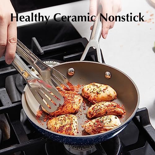 ROCKURWOK 8-Inch Ceramic Pan, Non Stick Frying Pans, Nonstick Ideal for Omelets and Eggs, Ceramic Pan, Durable Skillet PTFE & PFOA & PFAS Free, Induction Safe, Oven and Dishwasher Friendly