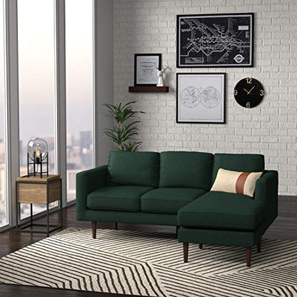 Amazon Brand – Rivet Revolve Modern Upholstered Sofa with Reversible Sectional Chaise, 80"W, Heritage Green