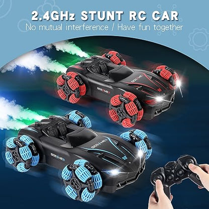 GOESWELL Remote Control Car for Boys 8-12 RC Drift Car | Double-Spray | 360-degree Rotating | 1:16 RC Crawler Outdoor Toys for 5-7 Year Old Boys Girls Birthday Gift (Sky Blue)