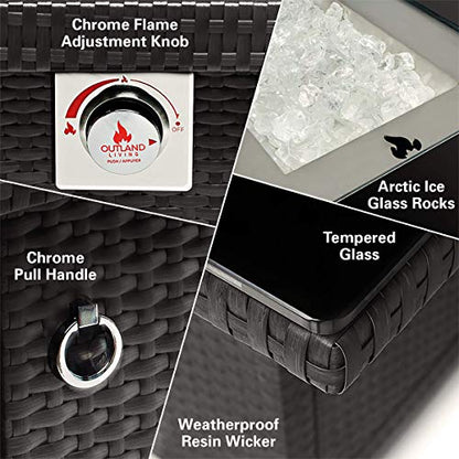 Outland Living 410 Series - 36-Inch Outdoor Propane Gas Fire Table, Slate Grey/Square