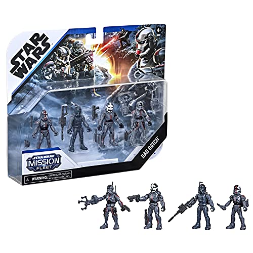 STAR WARS Mission Fleet Clone Commando Clash 2.5-Inch-Scale Action Figure 4-Pack with Multiple Accessories, Toys for Kids Ages 4 and Up