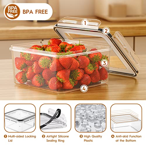 KEMETHY 40 Pcs Food Storage Containers with Lids Airtight (20 Containers & 20 Lids), Plastic Meal Prep Container for Pantry & Kitchen Organization, BPA-Free, Leak-Proof with Labels & Marker Pen