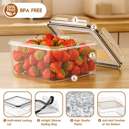 KEMETHY 40 Pcs Food Storage Containers with Lids Airtight (20 Containers & 20 Lids), Plastic Meal Prep Container for Pantry & Kitchen Organization, BPA-Free, Leak-Proof with Labels & Marker Pen