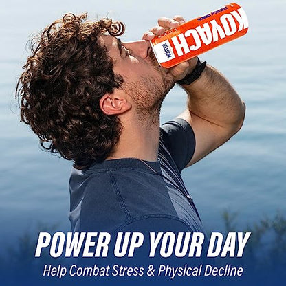 KOYACH Energy Drink, Caffeine Performance Fuel Beverage for Mental and Pre-Workout Physical Energy Boost, No Artificial Colors - 12 Fl Oz, 12 Cans (Sugar Free)