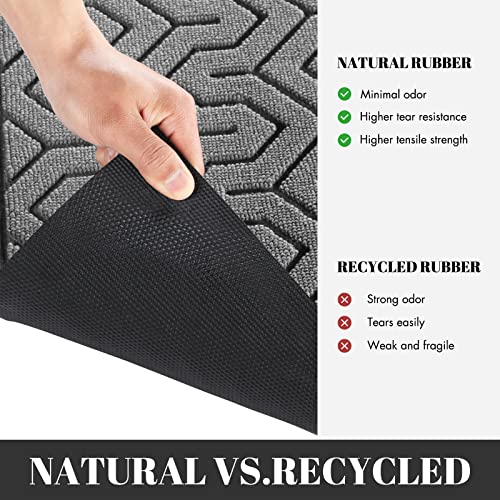 Yimobra Door Mat, All-Season Outdoor Indoor Durable Doormat for Home Entrance Floor, Heavy Duty Non Slip Front Door Mats Outdoor, Easy to Clean, Garage and Garden, 29.5 x 17 Inch, Grey
