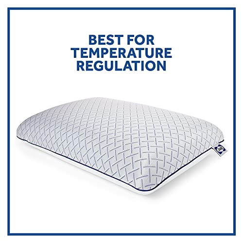 Sealy Essentials Cool Touch Memory Foam Pillows, 2 Pack,White