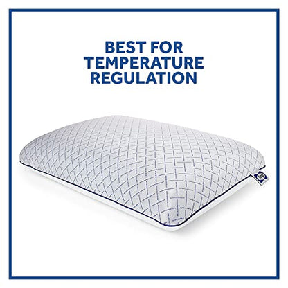 Sealy Essentials Cool Touch Memory Foam Pillows, 2 Pack,White