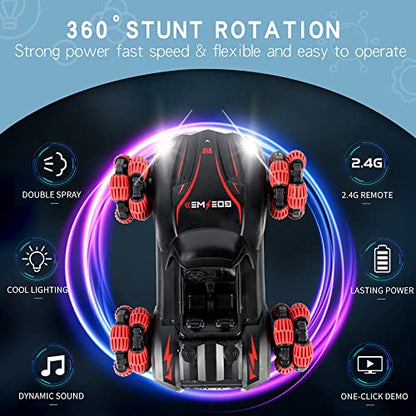 GOESWELL Remote Control Car for Boys 8-12 RC Drift Car | Double-Spray | 360-degree Rotating | 1:16 RC Crawler Outdoor Toys for 5-7 Year Old Boys Girls Birthday Gift (Sky Blue)