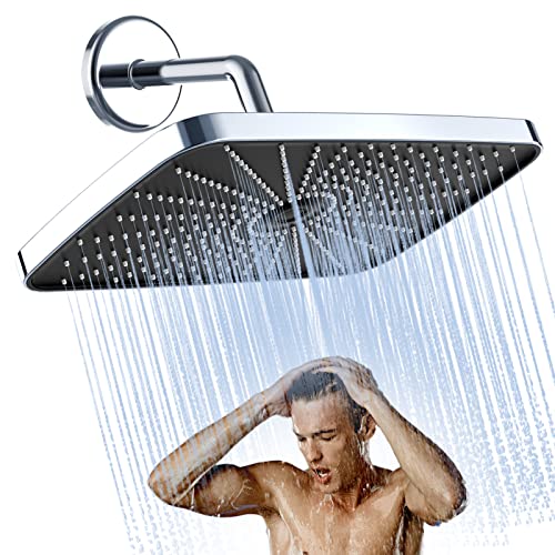 Shower Head,12 Inch Rain Shower Head High Pressure,Rainfall Detachable Waterfall Showerhead,Rain Setting Pressure Boosting High Flow Large Shower Head,Big Square Bathroom Ceiling Shower Head