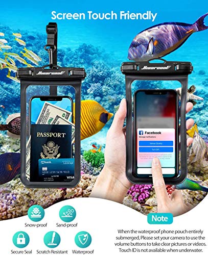 Hiearcool Universal Waterproof Case, Waterproof Phone Pouch Compatible for iPhone 14 13 12 11 Pro Max XS Plus Samsung Galaxy S22 Cellphone Up to 8.3", IPX8 Cellphone Dry Bag for Vacation-2 Pack