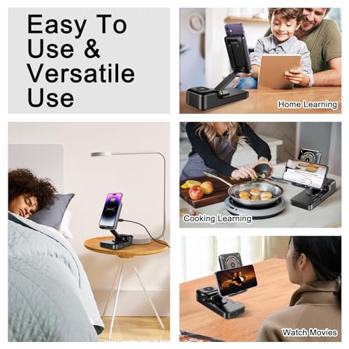 MepvabKY Bluetooth Speaker with Wireless Charging & Phone Stand,HD Surround Sound Perfect for Home and Outdoors,Cool Tech Kitchen Gadgets,Gift for Men,Women,Speaker for iPhone/Samsung/iPad