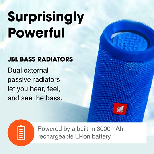 JBL Flip 4, Black - Waterproof, Portable & Durable Bluetooth Speaker - Up to 12 Hours of Wireless Streaming - Includes Noise-Cancelling Speakerphone, Voice Assistant & JBL Connect+