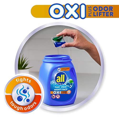 Add 3 To Your Cart! all Laundry Detergent Pacs, Fresh Clean Oxi plus Odor Lifter, 180 Count (packaging may vary)