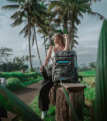 EVERFUN Cooler Backpack Insulated Leakproof 30 Cans, Cooler Bag with 2 Insulated Compartments Waterproof, Lightweight Hiking Beach Lunch Travel Camping Cooler for Men and Women
