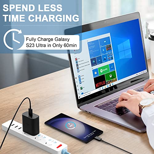 45W Samsung USB-C Super Fast Charger 10FT Type C Charger Cable Cord Fast Charging Android Phone Wall Charger Block for Samsung Galaxy S23 Ultra/S23/S23+/S22/S22 Ultra/S22+/S21, Galaxy Tab S8+, 2Pack