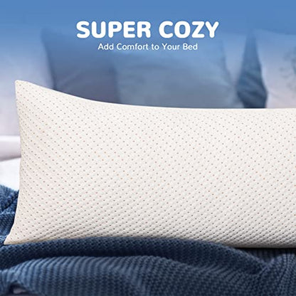ELEMUSE Full Body Pillow for Adults - Shredded Memory Foam & Zippered Cooling Bamboo Cover - 20 x 54 Long Pillow for Sleeping - Bed Pillows for Side Sleeper