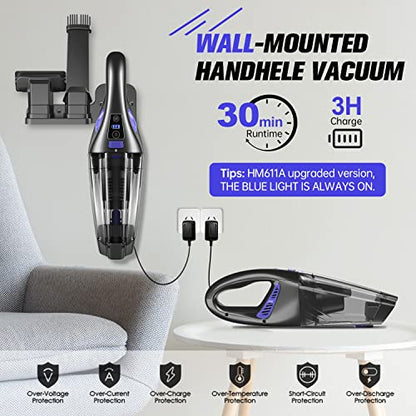 IMINSO Handheld Vacuum Cordless Car Vacuum Cleaner 9000PA, Rechargeable Hand Vacuum Cordless with LED, Lightweight, Portable Hand Held Vacuum, Handheld Car Vacuum for Car/Stairs/Pet Hair