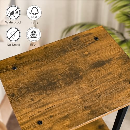 Himix End Tables Living Room Set of 2, Side Tables 2-Tier Bed Side Table/Night Stand, Living Room Furniture Bedside Tables Set for Sofa, Couch, Small Space, Bedroom, Garden, Office, Easy Assembly