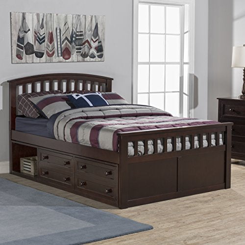 Hillsdale Furniture Hillsdale Bed with One Storage Unit, Full, Chocolate