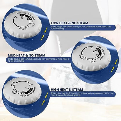 Utopia Home Steam Iron for Clothes - Non-Stick Soleplate - 1200W Clothes Iron - Textile Iron 2.3 meter Long Cord Adjustable Thermostat Control, Overheat Safety Protection & Variable Steam Control Blue