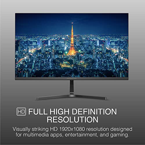 Packard Bell 21 Inch Monitor FHD 1920 x 1080 Computer Monitor, 75 Hertz, 5 Milliseconds, Ultrawide Monitor, VESA Mount, Tilt Adjustment, VGA and HDMI Monitor, Basic Monitor and Gaming Monitor