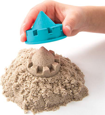 Kinetic Sand, Folding Sand Box with 2lbs of All-Natural, 7 Molds and Tools, Play Sand Sensory Toys for Kids Ages 3 and up