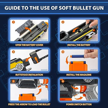 Automatic Toy Gun, Electric Toy Foam Blasters & Guns with 40 Bullets, Kids Toys for 6 7 8 9+ Year Old Boys, Cool Great Birthday Gift for Kids, Teens & Adults