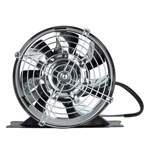 6in Garage Exhaust Fan, Metal Exhaust Fan, High Air Flow Extractor Fan w/Check Valve, Mesh, Fixed Stand for Household Replacement, Smoke Extractor, DIY (Sidewall/Ceiling Mount)