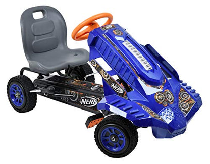 Hauck: Nerf Striker, Go Kart, Ride on, Colors Blue and Orange, Easy to Use Handbrake for Optimal Control, Adjustable Bucket Seat, For Ages 4 and up