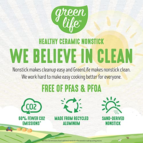 GreenLife Tri-Ply Stainless Steel Healthy Ceramic Nonstick, 10 Piece Cookware Pots and Pans Set, PFAS-Free, Multi Clad, Induction, Dishwasher Safe, Oven Safe, Silver
