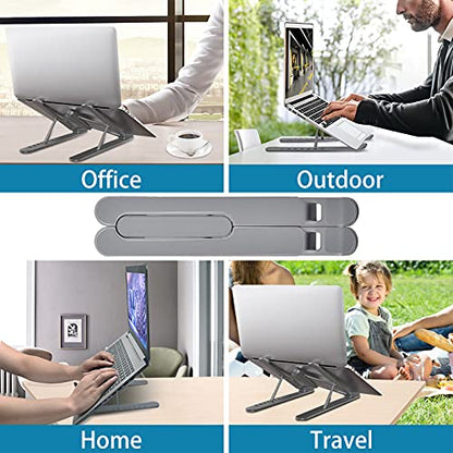 Senose Laptop Stand, Laptop Holder Portable Computer Stand Desktop Holder Mount Foldable Riser with 7 Levels Adjustable Aluminum Alloy Compatible for MacBook Air Pro,HP,Lenovo More 10-15.6" Laptops