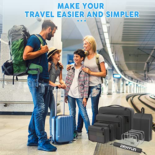 Packing Cubes for Suitcases, 8 set travel cube Luggage Organizers with 2 Toiletry Bags & Shoe Bag