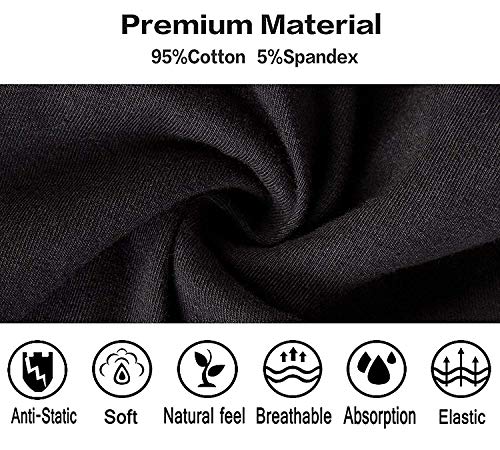 SMNDY Men's Underwear Boxer Briefs Soft Cotton No Ride-up Trunks Breathable Sports Underwear 5 Pack-HTB-5B-L