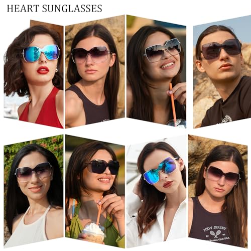 Square Oversized Sunglasses for Women Men, Wrap Around Fashion Frame Big Sunglasses Trendy Shades Sunglasses UV400 Protection
