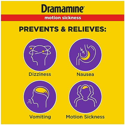 Add 3 To Your Cart! Dramamine Motion Sickness Relief Less Drowsey Formula, 24 Count