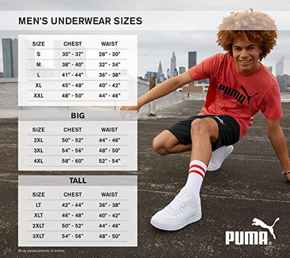PUMA Men's 4 Pack Active Stretch Boxer Briefs, Black/Grey, Small