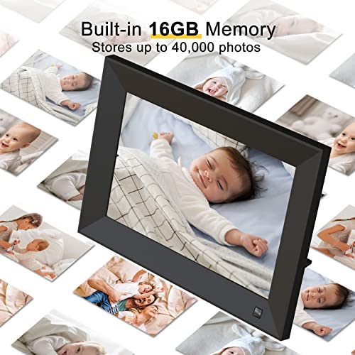 Arktronic 10.1 Inch WiFi Digital Picture Frame 16GB, Smart Digital Photo Frame with HD IPS Touch Screen, Easy to use, Instantly Share Photos/Videos via App or Email, Gift for Grandparents