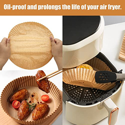 Air Fryer Disposable Paper 100 Pcs 6.3inch Round Non-Stick Paper Prime Oil-proof Parchment Paper Cooking Paper for Fryers Basket Frying Pan Microwave Oven