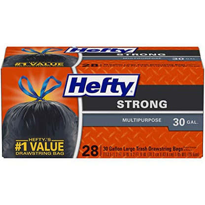 Hefty Strong Large Trash Bags, 30 Gallon, 28 Count