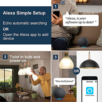 Sengled Smart Light Bulbs, Updated FFS Smart Bulb That Work With Alexa, Google, Smart Recessed Light Bulbs 65W Equivalent, 7.5W, Color Changing Light Bulb, 2.4GHz WiFi Only, No Hub Required, 2 Pack