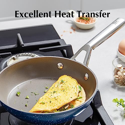 ROCKURWOK 8-Inch Ceramic Pan, Non Stick Frying Pans, Nonstick Ideal for Omelets and Eggs, Ceramic Pan, Durable Skillet PTFE & PFOA & PFAS Free, Induction Safe, Oven and Dishwasher Friendly