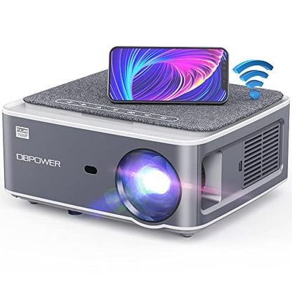 DBPOWER Native 1080P 5G 4K WiFi Projector, Upgrade 20000L 500 ANSI FHD Outdoor Movie Projector, Support 4P+4D Keystone/Zoom/PPT, 300" Portable Mini Video Projector Compatible w/Phone/Laptop/DVD/PC/TV