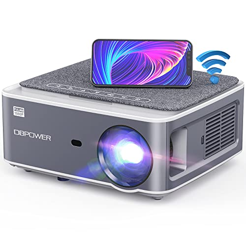 DBPOWER Native 1080P 5G 4K WiFi Projector, Upgrade 20000L 500 ANSI FHD Outdoor Movie Projector, Support 4P+4D Keystone/Zoom/PPT, 300" Portable Mini Video Projector Compatible w/Phone/Laptop/DVD/PC/TV