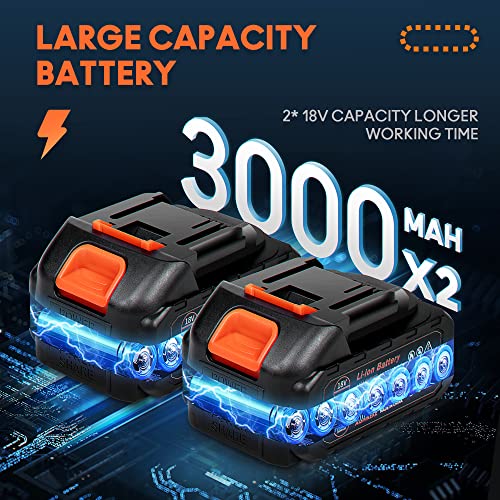 Mini Chainsaw 6-Inch with 2PC Rechargeable Battery, Cordless Electric Handheld Chainsaw Battery Powered with 2 Chains, AISHIKEKE 1.82LB Small Power Chain Saw for Tree Trimming Branch